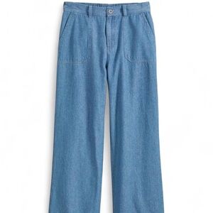 Vermont Country Store Blue Denim Wide-Leg Pants Size M (8-10)